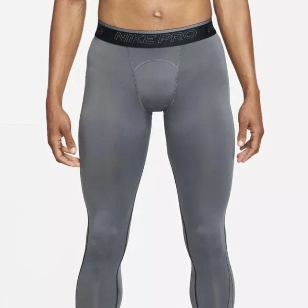 Men's XL Nike Pro DD1919-068 Dri-Fit 3/4 Tights Running Training Iron Gray